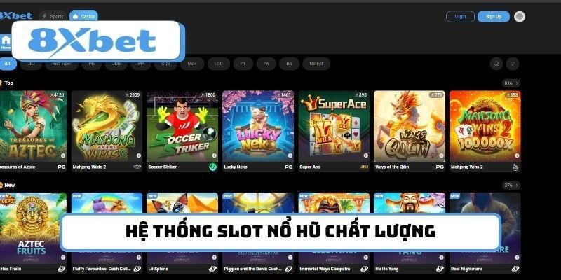 Hệ thống slot nổ hũ chất lượng, bắn cá đa thể loại